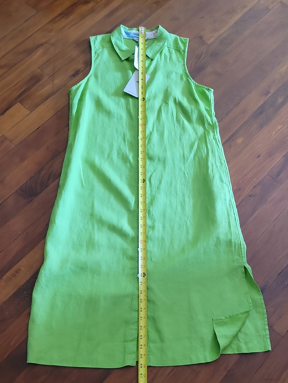 NWT Tommy Bahama Linen Button Front Shirt Dress Tart Apple Green MSRP $148 - Picture 6 of 7